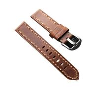 YELEMEABHB Bracelet en cuir style vintage, épaisseur 20, 21, 22, 23, 24, 26 mm, cuir plié, compatible for les montres militaires for hommes for PAM111 Bracelet de montre(B color,21mm)