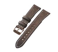 YELEMEABHB Bracelet en cuir véritable fait main 18 19 20 22 mm style vintage, taille S/M, cuir de vache italien, bracelet for dégagement rapide Bracelet de montre(Brown Rose Gold,22mm)