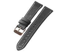 YELEMEABHB Bracelet en cuir véritable fait main 18 19 20 22 mm style vintage, taille S/M, cuir de vache italien, bracelet for dégagement rapide Bracelet de montre(Brack Rose Gold,22mm)