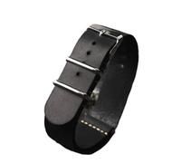 YELEMEABHB Bracelet en cuir véritable G10 fait main, marron, souple et fin, 18, 20, 22 et 24 mm, style soldat, cuir véritable brossé vintage Bracelet de montre(Brack,20mm)