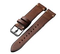 YELEMEABHB Bracelet homme en cuir de vache fait main, style vintage, 18, 19, 20, 21, 22 mm, noir, marron, gris, vert Bracelet de montre(A color,21mm)