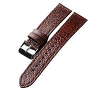 YELEMEABHB Bracelet vintage en cuir marron for homme, fait for la main, en forme de pied d'autruche, 18, 19, 20, 21, 22 mm Bracelet de montre(Brown C,20mm)