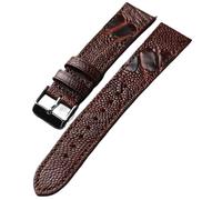 YELEMEABHB Bracelet vintage en cuir marron for homme, fait for la main, en forme de pied d'autruche, 18, 19, 20, 21, 22 mm Bracelet de montre(Brown A,19mm)
