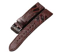 YELEMEABHB Bracelet vintage en cuir marron for homme, fait for la main, en forme de pied d'autruche, 18, 19, 20, 21, 22 mm Bracelet de montre(Brown B,18mm)