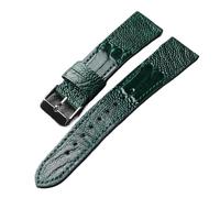 YELEMEABHB Bracelet vintage en cuir marron for homme, fait for la main, en forme de pied d'autruche, 18, 19, 20, 21, 22 mm Bracelet de montre(Green A,22mm)