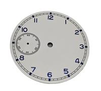 YELEMEABHB Cadran de Montre 37 mm 6497, Cadrans adaptés au for MAR-G 3600 ou for ETA, Accessoires réparation Montres, Cadran for 9 Heures for Les Secondes Composer(White Blue Dial)
