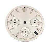 YELEMEABHB Cadran de Montre VK63 29,5 mm Bleu Glacier Lumineux BGW9 for for for Quartz, Accessoires, Pied Cadran 3.0 adapté for pièces for Seiko Composer(White dial)