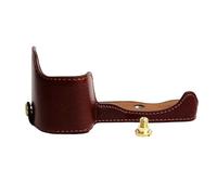 YELEMEABHB Étui demi-corps en cuir for appareil photo for Sony A6000 et A6300, housse de protection inférieure sac photo(Coffee)