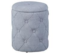 YELENA - Pouf avec Coffre de Rangement Gris