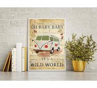 Yelenacca Poster en métal avec inscription « Oh Baby Baby It's A Wild World Ntage » - 20,3 x 30,5 cm