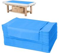 Yelid Lot de 100 draps-housses jetables pour tables de massage, serviettes de massage, pour tables de massage, pour table de massage, hôtel, tissu non tissé, 80 x 180 cm, bleu