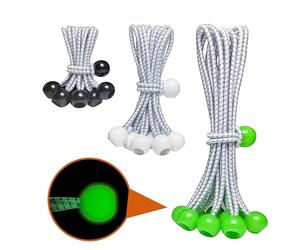 YELIER Lot de 30 tendeurs à Boule, Une Corde élastique avec Une Boule, Disponible en Trois Tailles : 10,2 cm, 22,9 cm, résistant aux UV, antioxydant, Attache sécurisée (30, Noir, Blanc, Vert)