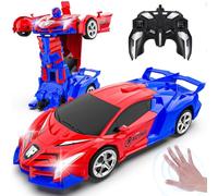 Yellcetoy Transform Jouets, Transformable Voiture Spider Télécommandée avec Gestes de la Main, Lumière Clignotante Batteries Musique et Effet Sonore, 2,4G Robot Car Toy pour Garcon 3 4 5 6 7 8 9 Ans