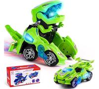 Yellcetoy Voiture Dinosaure Transform Jouets, Dinausore Voiture Transformable pour Enfants 3-7 Ans, Dino Jouet Cadeau d'anniversaire Noël pour Garçon de 3 4 5 6 7 Ans Vert