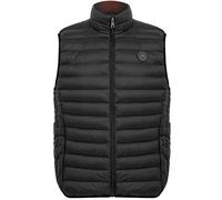 Yellin 2 Quilted Puffer Gilet with Fleece Lined Collar in Jet Black/Burgundy - Tokyo Laundry - M