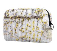 Yelllow Vines Trousse à cosmétiques pour femme, trousse de toilette de voyage, grande pochette de maquillage pratique avec fermeture éclair, multicolore, 18.5x7.5x13cm/7.3x3x5.1in, Trousse de toilette