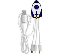 Câble téléphone portable Yello koko Andy USB-A vers USB-C/Micro/Light 15 cm Fusée Blanc