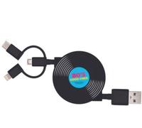 Bigben Connected Câble YKCABLESUZYVINYL 3-en-1 USB A vers Micro/USB-C/Lightning 1 m Vinyl