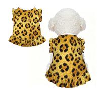 Yello Léopard Imprimé S Vêtements pour petits chiens - Jolie tenue d'été pour chiot, vêtements doux et respirants pour chat
