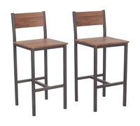YELLOO - Tabourets de Bar Venice, Chaise de Bar Lot de 2 pour Table Bar, Ilot Central Cuisine, Structure Métallique (Lot de 2 Tabourets Venice)