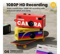 (Yellow)0.96 Inch TFT Screen 2MP Thumb Camera with Keychain 1080P HD Mini Video Recorder for Kids Birthday Gift