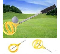 (Yellow) 8 Sections Golf Training Shaft Telescopic Pick Up Retriever Picker Golf Ball