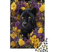 Yellow and Purple Fleurs Pack,Puzzles pour Adultes 38x26cm/1000pcs,Jeux De Défi Léopard Images