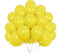 Yellow Balloons, 50 Pcs 12 Inch Latex Balloons Pack, Matte Yellow Balloons For Kids Yellow Sun Lemon Daisy Bee Popcorn Theme Birthday Party Baby Shower Birthday Carnival