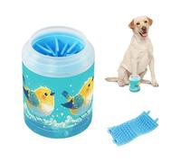 Yellow Bird in Water Art Kit de nettoyage réutilisable avec brosse en silicone souple pour chiens de taille moyenne à grande