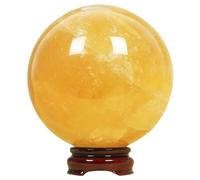 Yellow Calcite Crystal Sphere|Citrine Quartz Ball|Feng Shui | Stone Figurine|Bring Wealth and Luck,20cm/7.9in