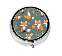 Yellow Fox Boîte à pilules ronde en fer galvanisé avec 3 compartiments en plastique 5 x 5 x 1,8 cm