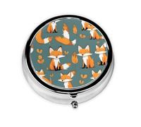 Yellow Fox Mini pilulier rond, léger et portable, avec 3 inserts en plastique, convient pour le transport dans les poches ou les portefeuilles.