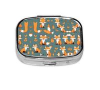 Yellow Fox Pilulier carré léger et portable, avec 2 inserts en plastique, convient pour le transport dans les poches ou les portefeuilles.