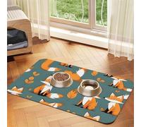Yellow Fox Set de table en cuir absorbant pour animal domestique Motif renard 40 x 60 cm