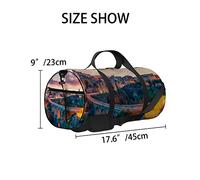 Yellow Incredible Spring Dawn On Puglia Sac de sport Sac fourre-tout Sac de sport étanche avec bandoulière Fermeture éclair 2 poches latérales pour homme et femme, sac à bandoulière de voyage et de ra