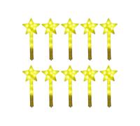 (Yellow)Light Up Magic Wands Glowing Sticks LED Flashing Stick Set of 10 Colorful Star Fairy Wand Children Birthday Party Supply Blue