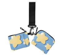 Yellow Lovely Star Lot de 2 étuis à cartes pour femme avec poche zippée pour monnaie, Jolie étoile jaune, 1 size, Décontracté
