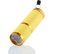 Yellow Mini lampe de poche pour sécher les ongles, 395nm, UV, LED, lampe à polymérisation, sèche-ongles, lampe de poche, détecteur à 9 LED ""Nipseyteko