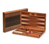 Yellow Mountain Imports Backgammon Game Set With Wood Inlay Board And Accessories, 15 Inches
