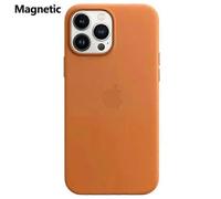 (Yellow, Multicolor) For iPhone 14 Pro Case Compatible with MagSafe PU PC Phone Back Cover with Logo - Green
