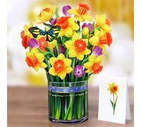 Yellow Narcissus Bouquet - Carte D'anniversaire Pop-Up, Carte De V?ux 3d En Papier Avec Fleurs (Bouquet De Narcisses Jaunes)72sm.Fr1520