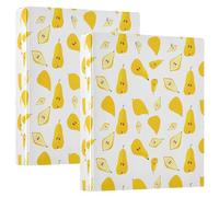 Yellow Pears Lot de 2 classeurs à 3 anneaux 3,8 cm pouvant contenir 200 feuilles de classeur à recettes, 31,5 x 27 x 6 cm