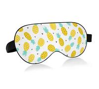 Yellow Pines Black Hearts On White Eye Masks Cover Blocks Light Sleep Mask Shade Cover Blindfold Relaxing Eyeshade Cover avec serre-tête réglable pour hommes femmes enfants