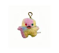 (Yellow)Porte-clés peluche monstre gros dents Fuggler jouet dessin animé enfants cadeau utilisation