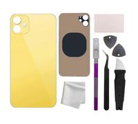 (Yellow) Professional Replacement Back Glass Housing Rear Battery Cover with Pre-installed Adhesive Repair Tools for iPhone 11 6.1 Inch All Carriers