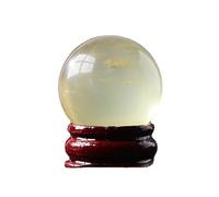 Yellow Quartz Crystal Sphere Citrine Ball Gemstone with Stand for Divination/Chakra Balance/Yoga/Home/Office FengShui Decoration,25mm