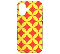 Yellow Red Circles Ovals Curves Chinese Wave Retro Pattern Coque pour iPhone 17
