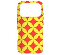 Yellow Red Circles Ovals Curves Chinese Wave Retro Pattern Coque pour iPhone 17 Pro