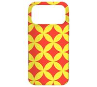 Yellow Red Circles Ovals Curves Chinese Wave Retro Pattern Coque pour iPhone 17 Pro Max