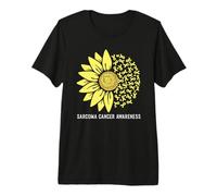 Yellow Ribbon Sunflower Sarcoma Cancer Awareness T-Shirt Haut de Gamme